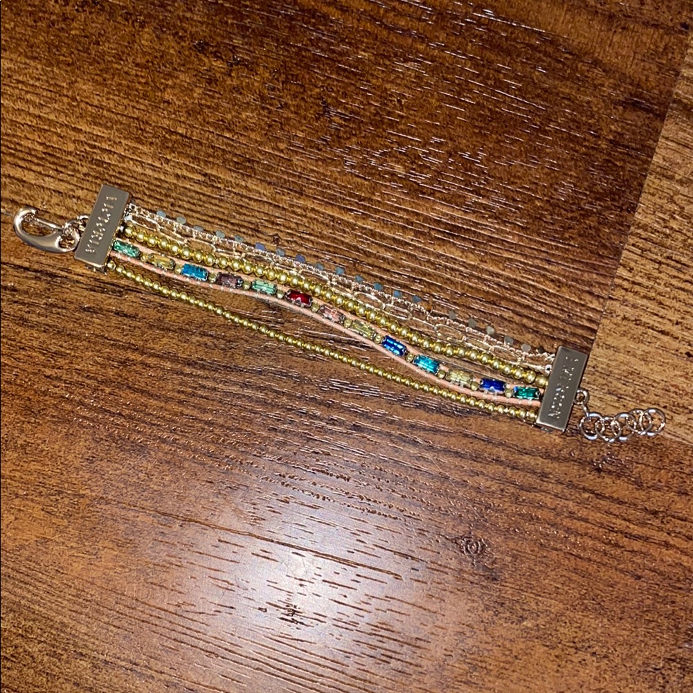 Victoria Emerson Gold And Blue Woven Bracelet 25$